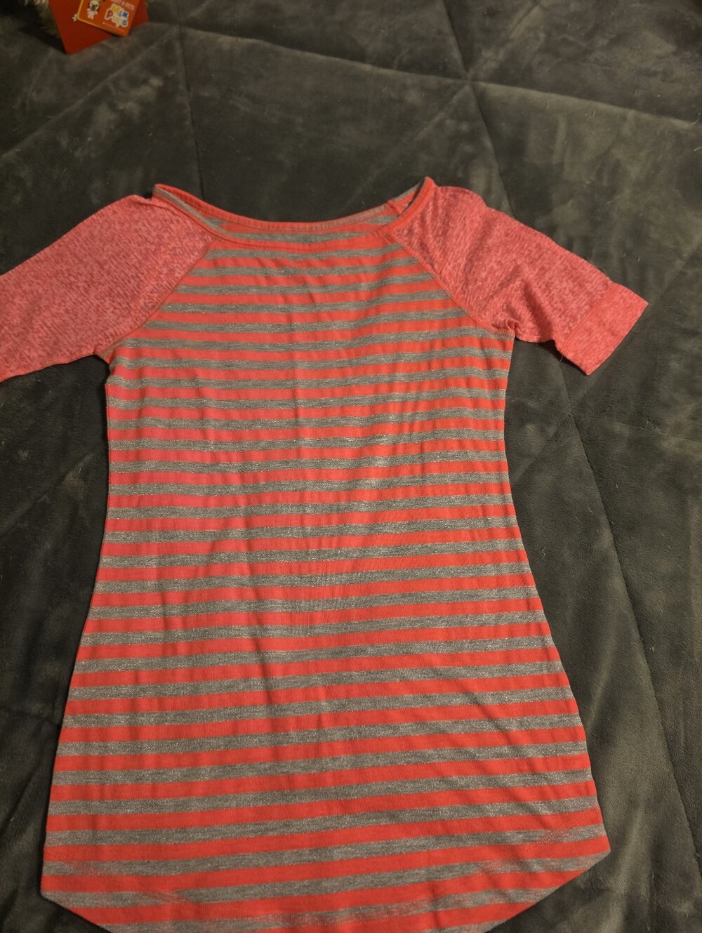 Womens Hot Pink And Silver Striped Short-Sleeve Top Express